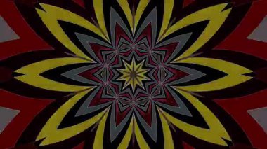 3D animasyon güzel video renkli soyut parlak ışık enerjisi 4K düz çizgi dalgaları merkezde yuvarlak ışık efekti, siyah arkaplan