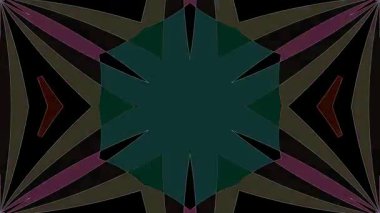 3D animasyon güzel video renkli soyut parlak ışık enerjisi 4K düz çizgi dalgaları merkezde yuvarlak ışık efekti, siyah arkaplan