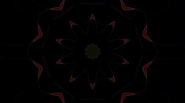 Soyut Kaleydoskop deseni tam renklerle. Sihirli mandala. 4k