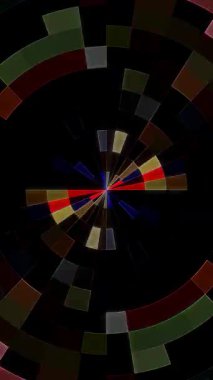 Soyut Kaleydoskop deseni tam renklerle. Sihirli mandala. 4k