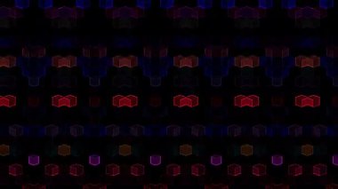 3D shining bright dots set colorful line wave motion, on black background