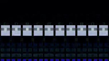 güzel renkli video soyut parlak ışık enerjisi 4K düz çizgi dalgaları siyah arkaplan üzerinde parıldayan ışık etkisi