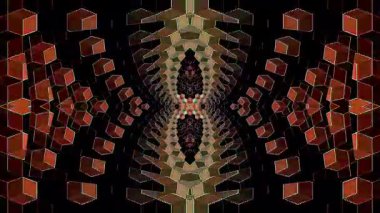 3D soyut parlak çizgiler, dalga, renkli, siyah arkaplan