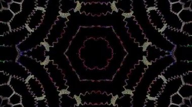 Soyut Kaleydoskop deseni tam renklerle. Sihirli mandala. 4k