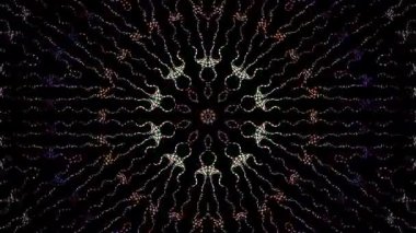 Soyut Kaleydoskop deseni tam renklerle. Sihirli mandala. 4k