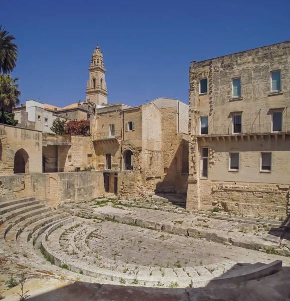 Ruïnes Van Het Romeinse Theater Lecce Italië Ontdekt 1929 Tijdens — Stockfoto