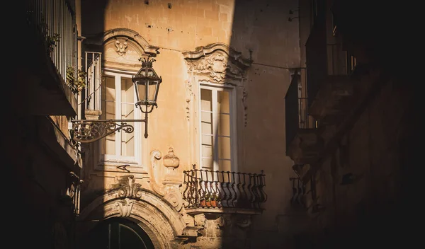 Baroque Ornamental Details Narrow Streets Lecce Italy Wear Caused Weather — Stock Photo, Image