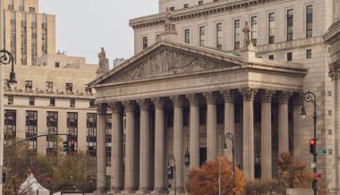 New York Eyaleti Yüksek Mahkemesi 60 Centre St, New York City, ABD. Manhattan sokaklarının ve gökdelenlerinin şehri..