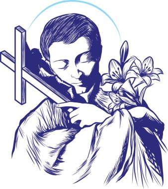 Saint Aloysius Gonzaga, Patron of Youth. Drawing based on painting present on the internet clipart