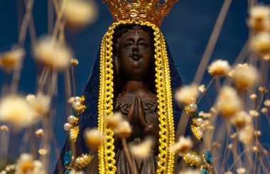 Bir Noel Baba görüntüsü de Nossa Senhora Aparecida, bir Santa Padroeira do Brasil