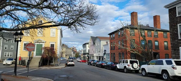 Old Town Marblehead 'in düşüşünün geniş açılı görüntüsü