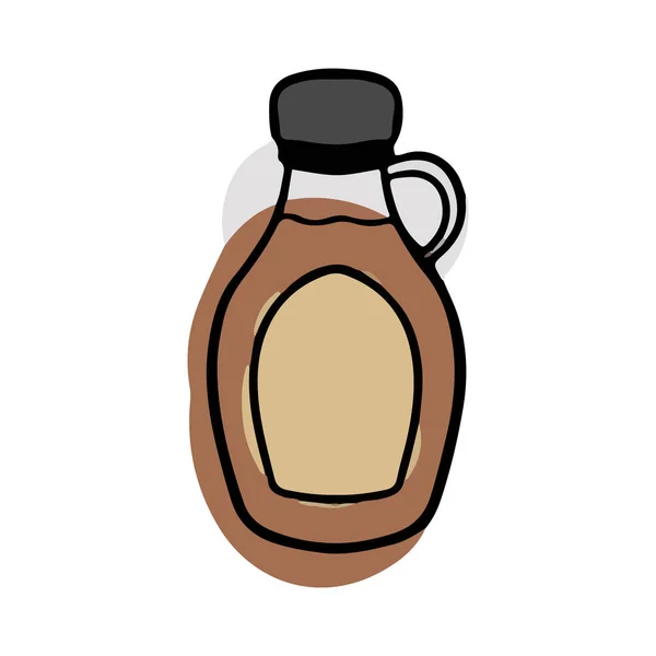Doodle Maple Syrup Ilustrasi Vektor - Stok Vektor