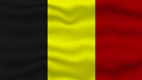 Illustrazione Ondulata Della Bandiera Belgium Giorno Dell Indipendenza Illustrazione Vettoriale — Vettoriale Stock