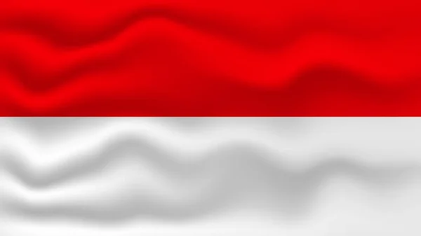 Ilustrasi Bergelombang Bendera Indonesia Untuk Hari Kemerdekaan Ilustrasi Vektor - Stok Vektor