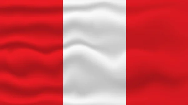 Κυματιστή Απεικόνιση Περού Σημαία Για Την Ημέρα Ανεξαρτησίας Εικονογράφηση Διανύσματος — Διανυσματικό Αρχείο