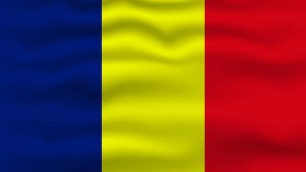 独立記念日のルーマニアの国旗の波状イラスト ベクターイラスト — ストックベクタ