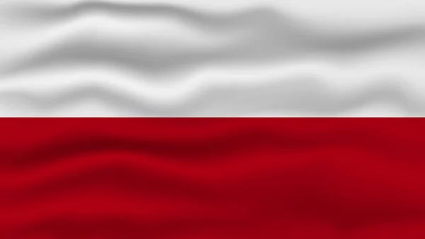 Ilustración Ondulada Bandera Polonia Para Día Independencia Ilustración Vectorial — Archivo Imágenes Vectoriales