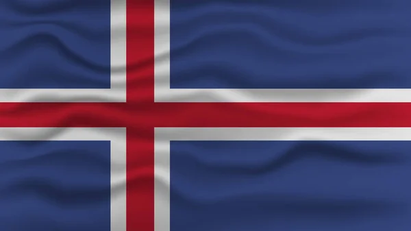 Island Flagga Närbild Vektor Illustratio — Stock vektor