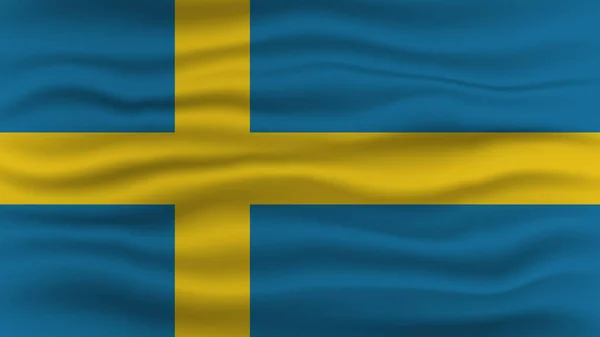 スウェーデン国旗クローズアップベクトルイラスト — ストックベクタ