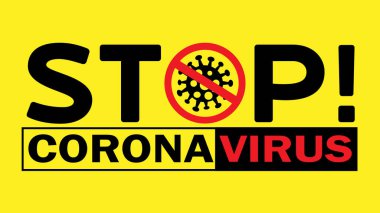 Kırmızı dur işareti ve koronavirüs konsepti olan Corona virüsü. Salgın hastalık ve korona virüsü. Covid-19 temalı resimleme.
