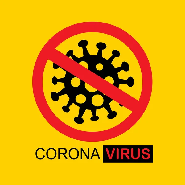 Virus Corona Con Señal Stop Rojo Concepto Stop Coronavirus Brote — Archivo Imágenes Vectoriales