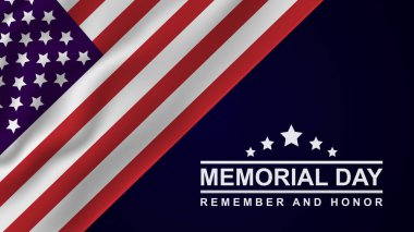 Anma Günü Metin Tasarımı. Hizmet eden herkese saygı göster. Vektör illüstrasyonu 10.