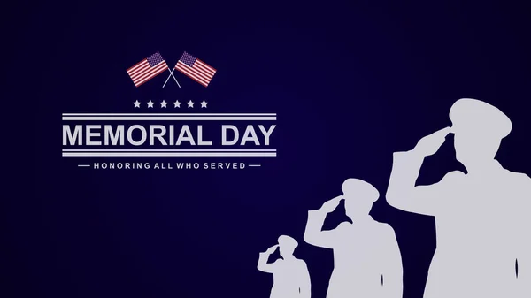 Memorial Day Background Text Design Respect All Who Serve Vector — Stock Vector