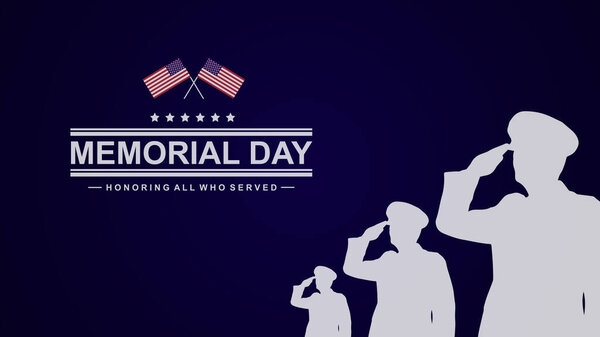Memorial Day Background Text Design. Respect All Who Serve. Vector illustration eps 10.