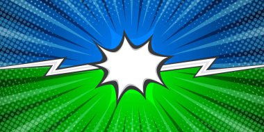 Çizgi roman karesine karşı metin konuşma balonu.