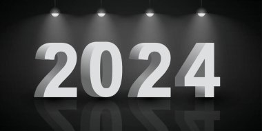 2024 Happy New Year Background Design. Greeting Card, Banner, Poster. Vector Illustration.