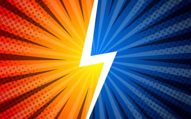 Dövüş arka plan çizgi roman tasarımına karşı. Vektör illüstrasyonu