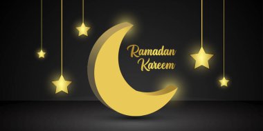 Ramazan Kareem arkaplanı 3D ay şeklinde