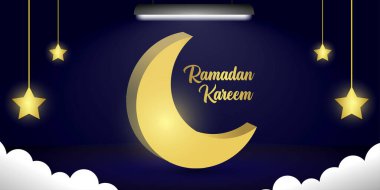 Ramazan Kareem arkaplanı 3D ay şeklinde