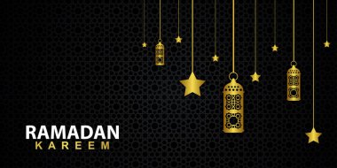 Ramazan kareem afiş arkaplan tasarımı illüstrasyonu