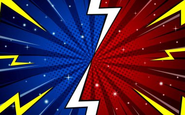 Arka plan çizgi roman tasarımı ile dövüş. Vektör illüstrasyonu