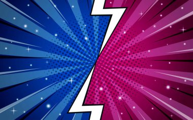 Arka plan çizgi roman tasarımı ile dövüş. Vektör illüstrasyonu