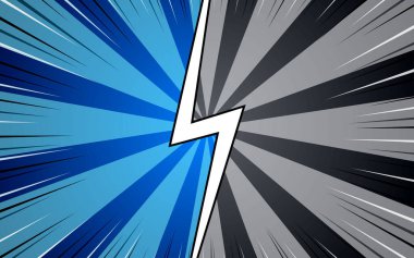 Yarım tonlu düz çizgi roman tasarımı dövüş arka planı. Vektör illüstrasyonu