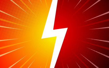 Dövüş çizgi film komedyenlerine karşı. Yarım tonlu çizgi roman renkli yarışma posteri. Vektör illüstrasyonu