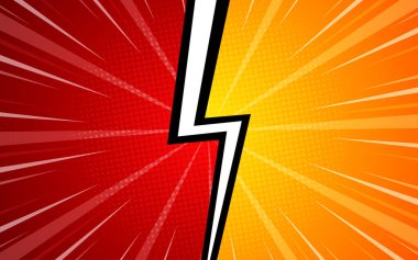 Çizgi roman sayfası ya da poster için pop sanatının arka plan şablonuna karşı. Çizgi roman tarzında yarım ton efektli arkaplan.