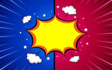 Çizgi romanların boş konuşma balonu arka planına karşı. Vektör illüstrasyonu 10.