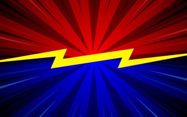 Çizgi roman arka plan dövüşüne karşı çizgi roman renkli yarışma posteri, yarım ton unsurlarla. Vektör illüstrasyonu 10.