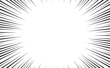 Çizgi roman siyah beyaz çizgi arkaplan. Manga hız çerçevesi. Süper kahraman hareketi. Vektör illüstrasyonu.