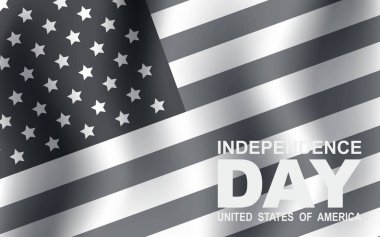 Birleşik Devletler bayrağıyla 4 Temmuz. ABD Bağımsızlık Günü bayrağı. Vektör illüstrasyonu