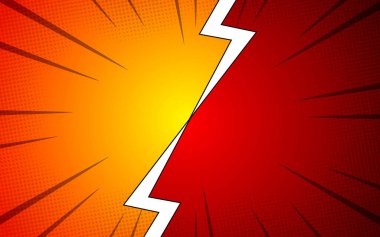 Çizgi film dövüş şablonuna karşı mizah. Vektör illüstrasyonu EPS 10.