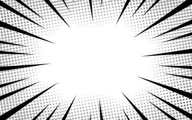 Çizgi film yarım ton çizgileri. Çizgi roman. Konsantre çerçeve. Anime odağı beyaz arkaplanda izole edilmiş. Vektör illüstrasyonu