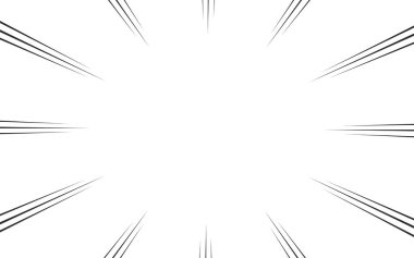 Siyah ve beyaz çizgiler, komik arka plan. Manga hareketi, soyut hız. Vektör illüstrasyonu