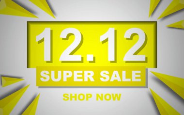 12.12 Süper Satış Sancağı. Vektör Tasarım Resimleri İş Temaları, Alışveriş Temaları, Tanıtım Temaları ve Reklam Temaları İçin Uygun.