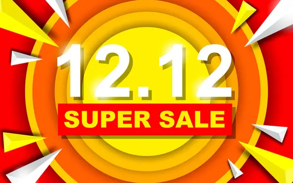 stock vector 12.12 Super Sale Banner. Vector Design Illustrations Suitable for Business Themes, Shopping Themes, Promotional Themes and Advertising Themes.