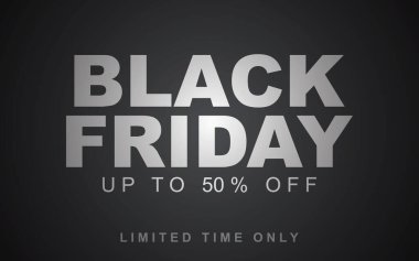 Siyah Cuma satış banner şablon tasarımı. Vektör çizim