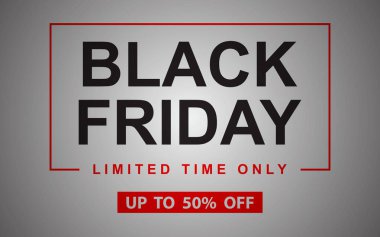 Kara Cuma afişi. Özel indirimli tasarım. Vektör İllüstrasyonu.